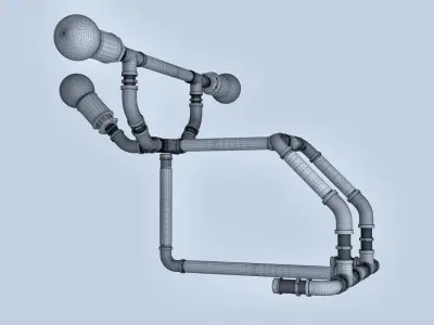 Pipe Lamp - Gym 3D model