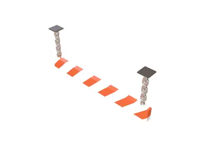 Danger Sign Barriers v1 001 Low-poly 3D model