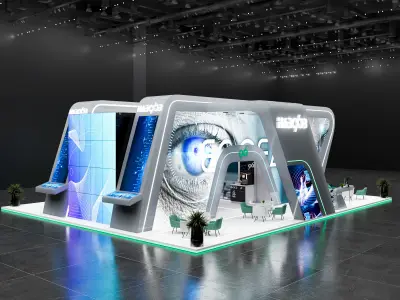 booth 10x15 open side  3D model