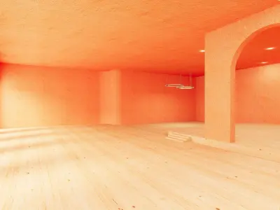 Interior Baked VR  Low-poly 3D model