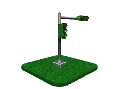 Traffic Light Low-poly 3D model 2