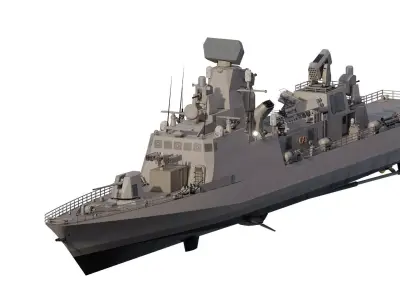 Guided missile navy corvette 3D model
