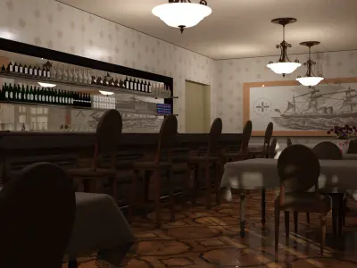 London Cafe - Blue Angel 3D model