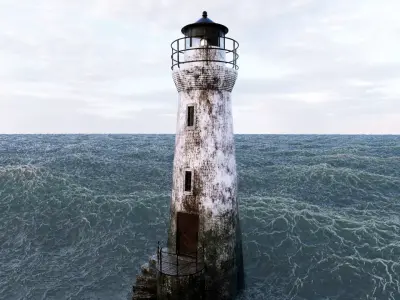 Old Lighthouse Low-poly 3D model