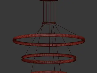 Lamlux nordic uniqe droplight pendant ring chandeliers 3D model