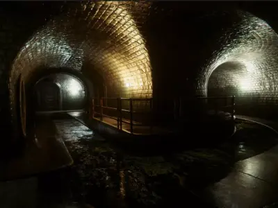 Modular Sewer Environment Low-poly 3D model