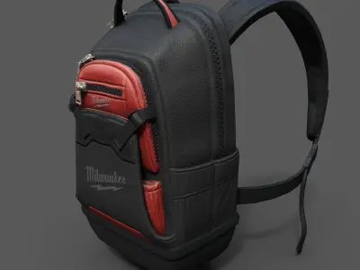 Human Backpack scifi Low-poly 3D model