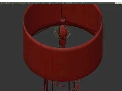 Modern Cylindrical Gold Table Lamp Low-poly 3D model