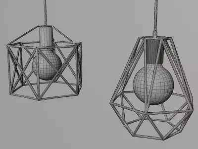 Loft Style Ceiling Light Fixture for E27 Base Bulbs Free 3D model