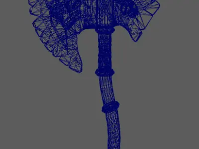 Stylized axe Low-poly 3D model 15
