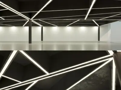 Beamed ceiling Overlap 16 Low-poly 3D model