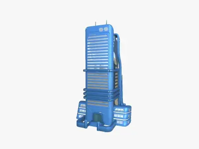 SciFi Building A03 Blue - Sci Fi Exterior Design Low-poly 3D model