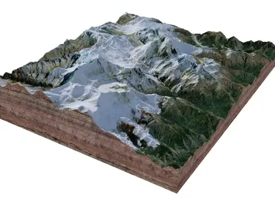 Dhaulagiri Mountain Range Nepal 3D model