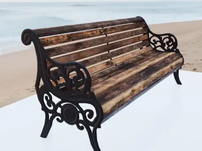 Public Bench  Low-poly 3D model