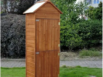 Tongue and Groove Apex Wooden Tool Shed 3D model