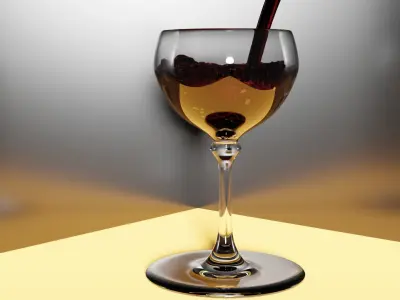 Wine Glass Low-poly 3D model