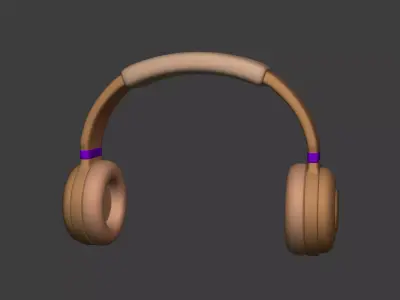 Cartoon Headphones - Headset - Watertight Subdivision Ready Mesh Low-poly 3D model