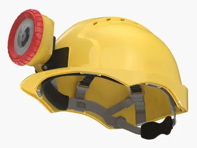 Mining Helmet with Light 3D model
