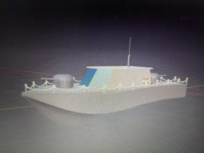 Coast Guard boat  Low-poly 3D model