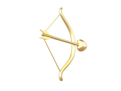 Cartoon Cupid Bow v1 004 Low-poly 3D model