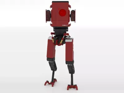 Red Robot Transformer Low-poly 3D model