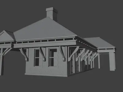Historic Croton North Train Station Low Poly Railway Building  3D print model