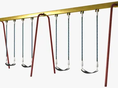 Swing set with swings Low-poly 3D model