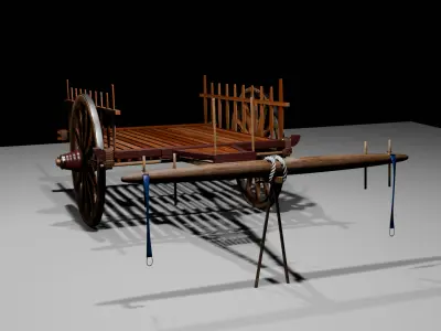 MyanmarCart Fbx and Texture 3D model