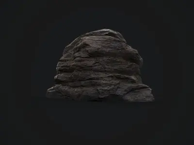 Rock 4 pile Low-poly 3D model