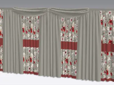 Curtain Low-poly 3D model