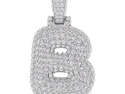 Bubble A to Z Initial Pendant 3D Model Pack