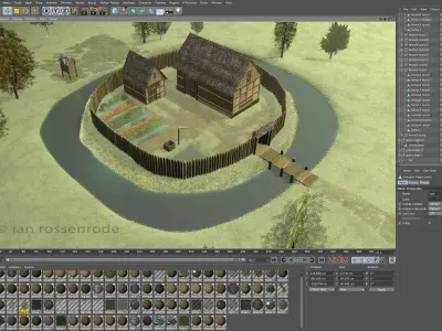Medieval Historical fort village 3D model