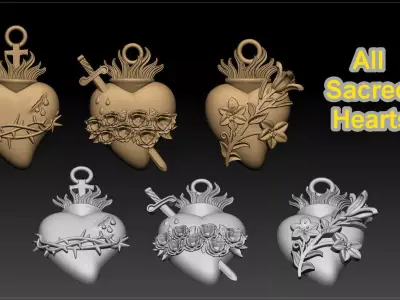 jesus sacred heart necklace  3D print model