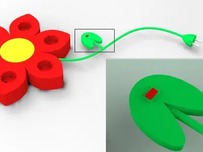 Flower socket Free 3D model