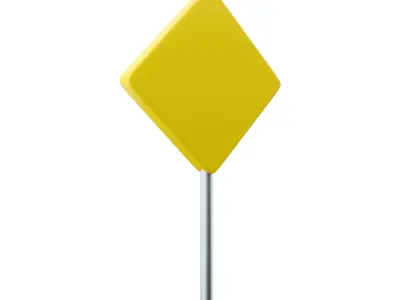  3d Turn left ahead sign  cartoon icon 3D model