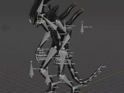 Low Poly Xenomorph Model Low-poly 3D model