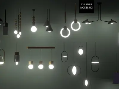 LIGHTING COLLECTION PACK Low-poly 3D model