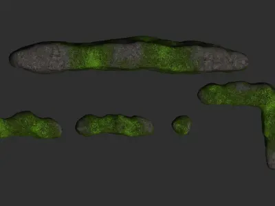 Cave Walls 4 - Moss 2 Low-poly 3D model
