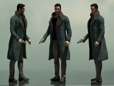 Officer K  Low-poly 3D model