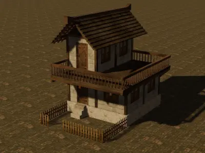 Medieval house seven 20 Low-poly 3D model