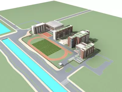 School Building 3D model 91