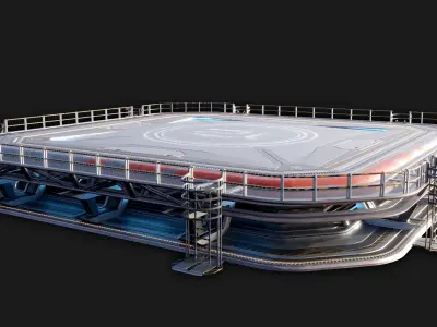 Sci-Fi Landing Pad 3D Model - blend fbx obj 3D model