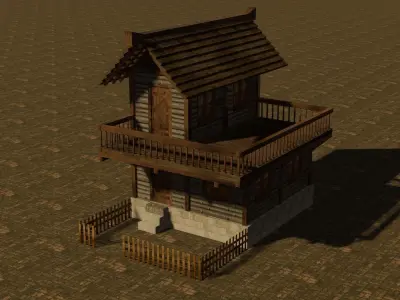 Medieval house seven 9 Low-poly 3D model