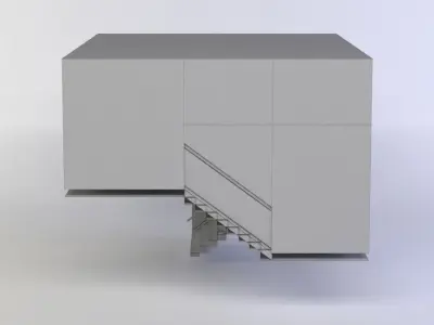 Corridor with stairs Low-poly 3D model purchase