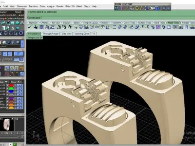 Lighter ring in jewellery 3D print model 3D print model