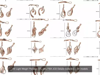141 Light Weight Pendant STL OBJ FBX JCD Details Collection 3D Model Pack