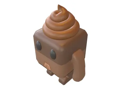 Cube Character 00005 PuPuMan Low-poly 3D model
