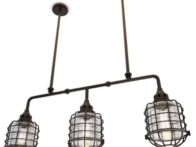 Industrial Trio Pendant Light Connell  3D model