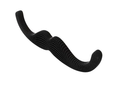 Mustache Symbol V1 002 Low-poly 3D model