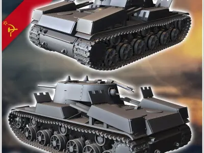 KV-10 Object 230 KV-1K - Soviet army WW2 Second World East front 3D print model